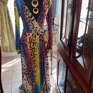 Multicolored cheetah print maxi